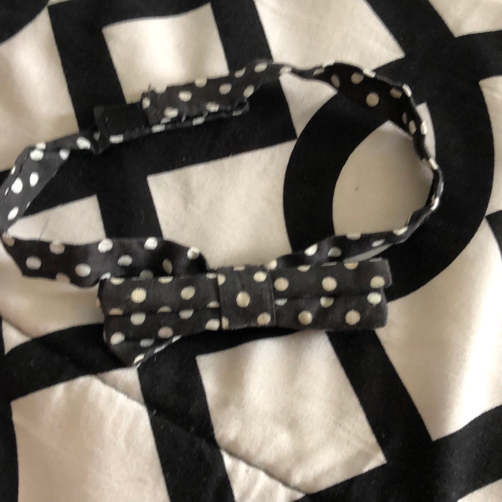 Blue polka dot bow tie 12-24 mo